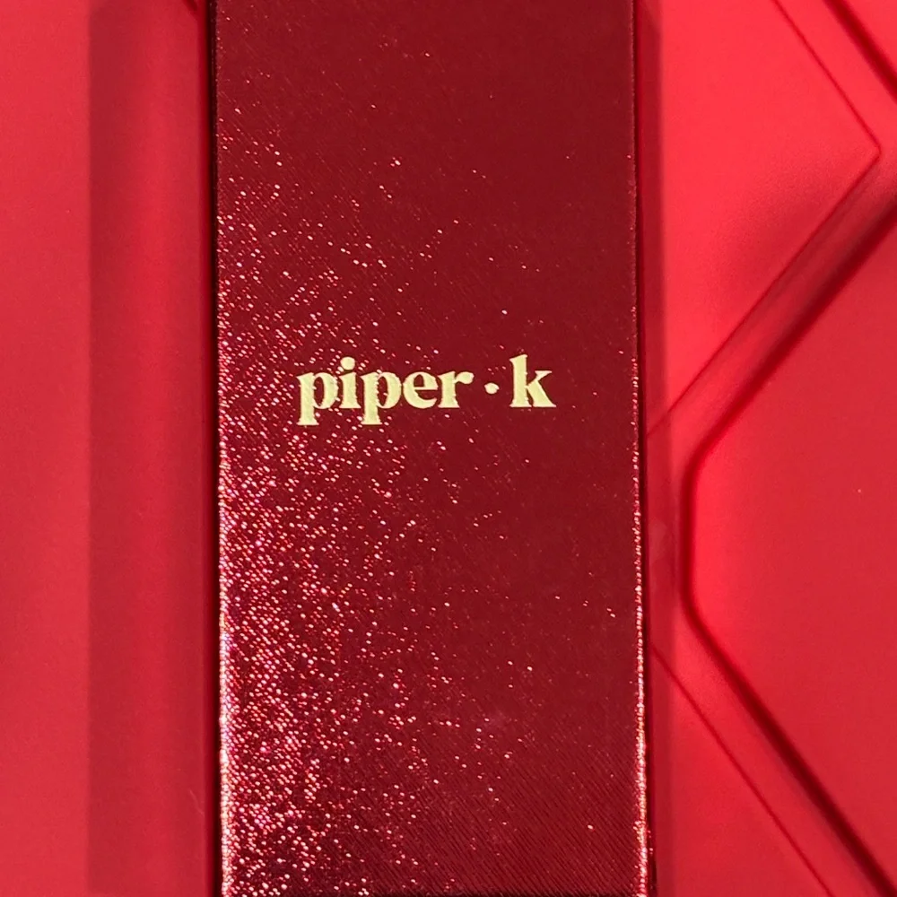 NIB Piper K Gold and Red sparkly Holiday Bear Keychain bag charm